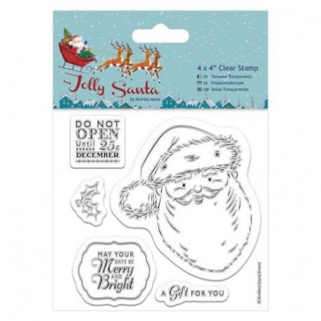 Szilikonbélyegző 10 * 10 cm, Jolly Santa / Clear Stamp - Santa (1 csomag)
