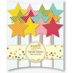   Süti díszek , Party / Cupcake Topper - Star Multcolor (12 db)