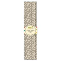   Papír szívószál , Party / Paper Straws - Grey Floral (12 db)