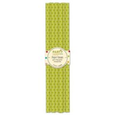   Papír szívószál , Party / Paper Straws - Green Honeycomb (12 db)