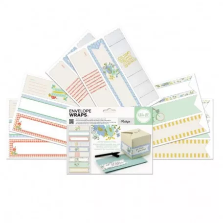 Címke készlet 4.5*20 cm, Envelope Wraps Vintage Öntapadós (18 db)