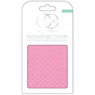   Decoupage papír 35x40 cm, Decoupage Papers / Pink With Silver Polka -  (3 ív)