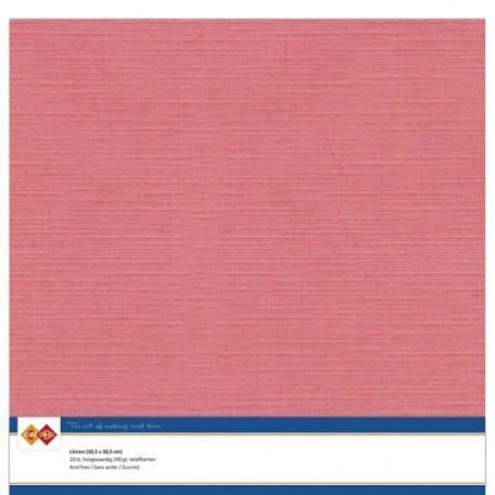 Kreatív papír, alapkarton 12", Linen carton / Vászon textúra - Flamingó (10 ív)