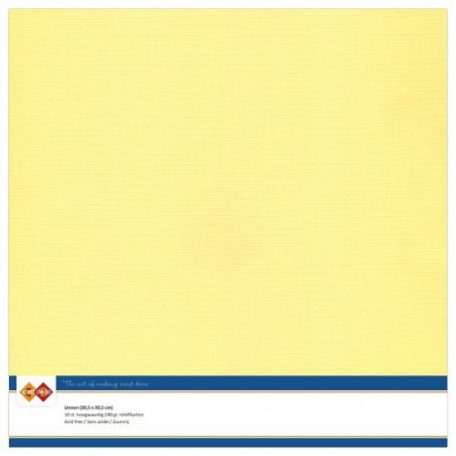 Kreatív papír, alapkarton 12", Linen carton / Vászon textúra - Sárga (10 ív)