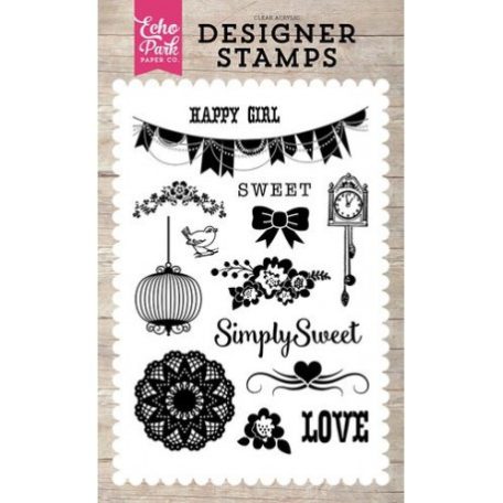 Szilikonbélyegző készlet , Petticoats & Pinstripes Girl / Designer Stamps - Simply Sweet (1 csomag)