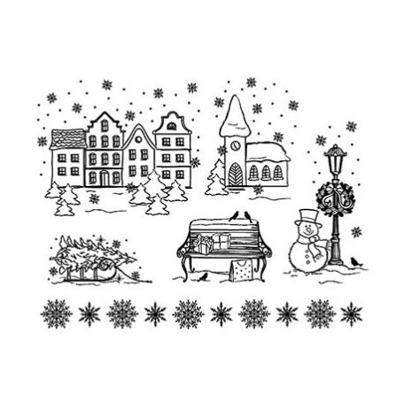 Szilikonbélyegző készlet , Silicone Stamps / Viva Decor - Christmas Town (1 csomag)