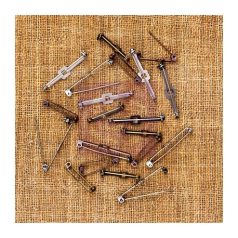   Fém díszítőelem , Vintage mechanicals / Trinket Pins -  (20 db)