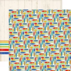   Scrapbook papír 12" (30 cm) - Beach Day / Surf Shop - kétoldalas (1 lap)