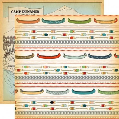 Scrapbook papír 12" (30 cm) - The Great Outdoors / Canoeing - kétoldalas (1 lap)