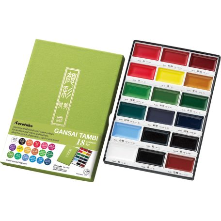 Kuretake Gansai Tambi Set / 18 Colours - akvarell festék készlet (1 csomag)