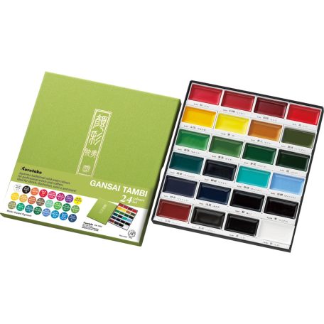 Kuretake Gansai Tambi Set / 24 Colours - akvarell festék készlet (1 csomag)