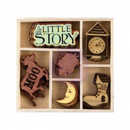 Fa díszítőelem , Wood Icons / Bedtime Story -  (24 db)