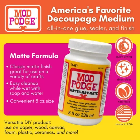 Mod Podge dekupázs ragasztó matt (236 ml), Mod Podge / Matte (1 db)