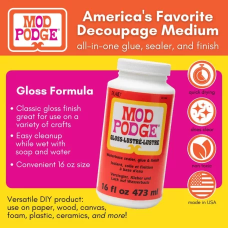 Mod Podge dekupázs ragasztó fényes (473 ml), Mod Podge / Gloss (1 db)