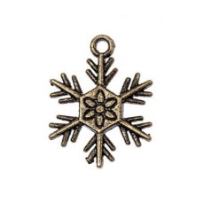   Fémdísz 24x19 mm, Metal Charms / Snowflake - Hópihe (1 db)