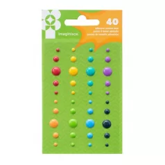 Díszítőelem , Enamel Dots / Family Fun -  (40 db)