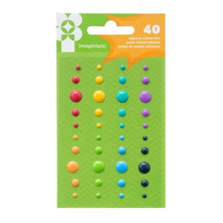 Díszítőelem , Enamel Dots / Family Fun -  (40 db)