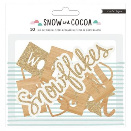 Fa díszítőelem , Snow & Cocoa / Wood Die-Cuts -  (10 db)