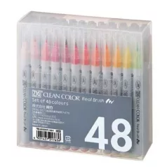   Színes ecsettoll készlet RB-6000AT/48V, Clean colors / Real Brush Marker - Set Real Brush 48pcs (48 db)