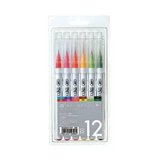 Színes ecsettoll készlet RB-6000AT/12V, Clean colors / Real Brush Marker - Set Real Brush 12 pcs (12 db)