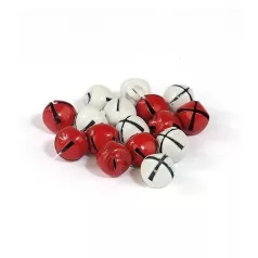 Csengettyű , Bells / 8mm / 16 db -  Red & White (1 csomag)