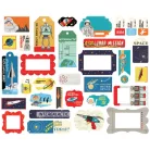 Papírmotívum / Kivágat , Space Academy / Ephemera - Frames & Tag (1 csomag)