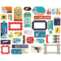   Papírmotívum / Kivágat , Space Academy / Ephemera - Frames & Tag (1 csomag)