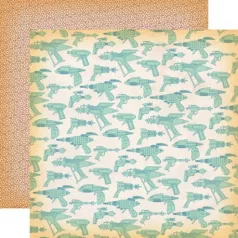   Scrapbook papír 12" (30 cm) - Space Academy / Ray Gun - kétoldalas (1 lap)