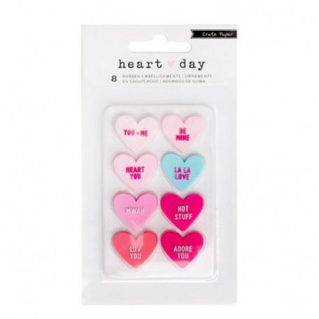Gumi díszítőelem készlet , Heart Day / Rubber Embellishments -  (8 db)