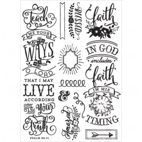 Cling Stamp Gumibélyegző készlet Love Faith Scrap - Quote Cling Stamp (1 csomag)