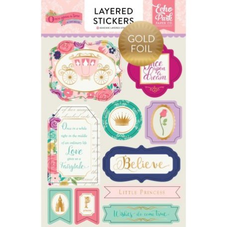 3D Matrica , Once Upon a Time - Princess / Layered Stickers - Foil (1 csomag)
