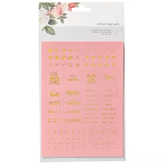   Kreatív tervező műbőr matrica - Webster's Pages Faux Leather Planner Stickers, Pink (1 ív)