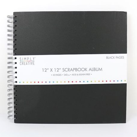 Scrapbook Album 12" (30 cm) - Fekete / Fekete lapokkal - Black (1 db)