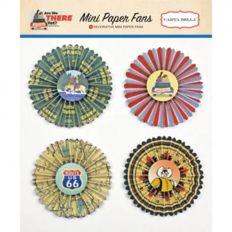 Díszítőelem , Are We There Yet? / Mini Paper Fan -  (4 db)