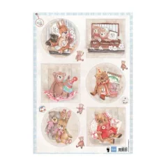   Kivágóminta / Decoupage papír  , Els(EWK) / Teddy bears 2 -  (1 ív)