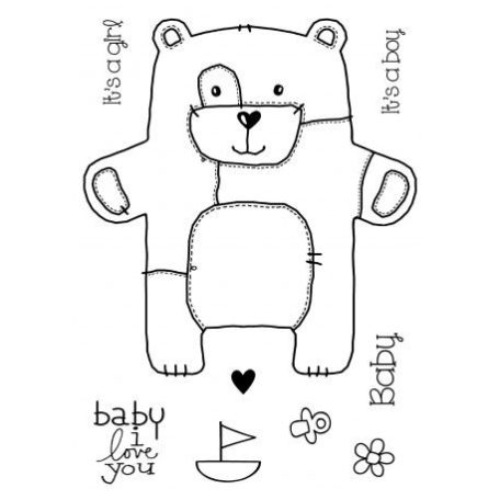 Szilikonbélyegző készlet FRS642, Clear Magic Singles / Baby Patch Bear - Mackó (1 csomag)