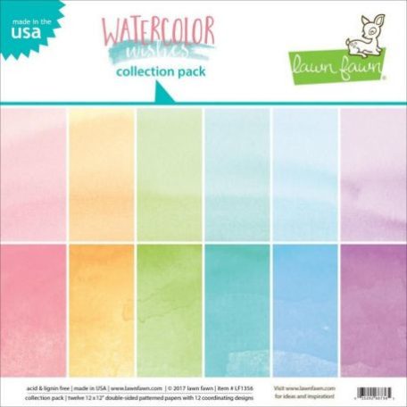 Papírkészlet 12", Collection Pack / Watercolor Wishes -  (12 lap)