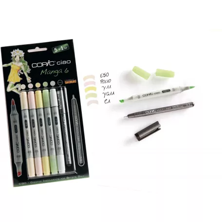 Copic Ciao alkoholos marker készlet, Manga 6 - (5+1 db)