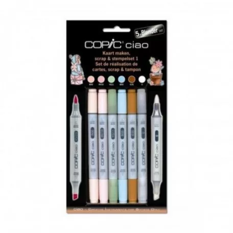 Copic Ciao alkoholos marker készlet, Scarp & Stamping 1 - (5+1 db)