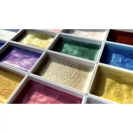 Kuretake Gansai Tambi Set Metallic & Pearl / Pearl Colors - akvarell festék készlet (6 szín)