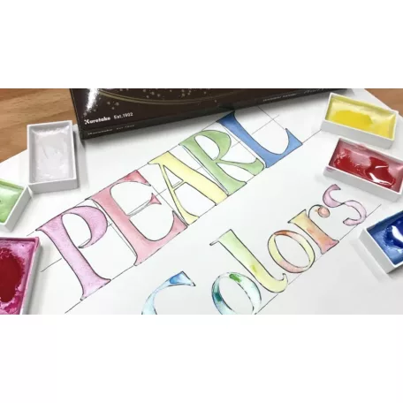 Kuretake Gansai Tambi Set Metallic & Pearl / Pearl Colors - akvarell festék készlet (6 szín)