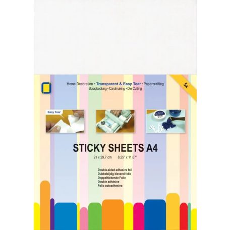 JEJE Kétoldalas ragasztólap A4 - Kézi vágógéphez - Sticky sheets (5 ív)
