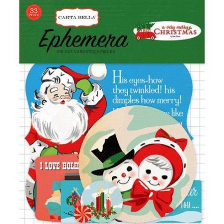 Papírmotívum / Kivágat , A Very Merry Christmas / Ephemera (1 csomag)