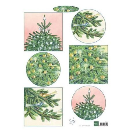 Kivágóminta / Decoupage papír  , Decoupage paper / Tiny's Christmas trees (1 ív)