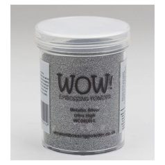   Domborító por 160ml / Ultra High (Durva szemcsés), Nagy kiszerelés/Metallic Silver - WOW! Embossing Powder (1 db)