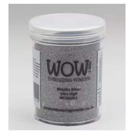 Domborító por 160ml / Ultra High (Durva szemcsés), Nagy kiszerelés/Metallic Silver - WOW! Embossing Powder (1 db)
