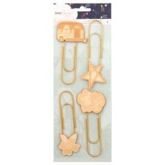   Díszítőelem , Dear Lizzy - Star Gazer / Paper Clip Wood Icons -  (4 db)