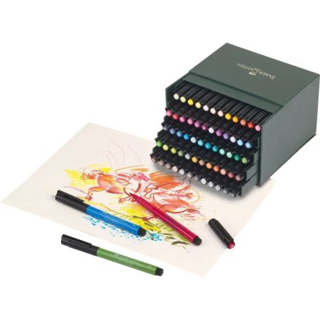 Faber-Castell Pitt művész ecsetfilc készlet, India ink Pitt Artist Pen Brush studio box of 60  -  (1 csomag)