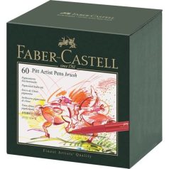   Faber-Castell Pitt művész ecsetfilc készlet, India ink Pitt Artist Pen Brush studio box of 60  -  (1 csomag)