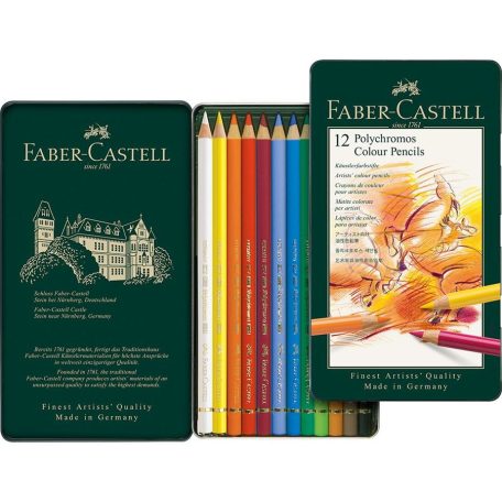 Faber-Castell Polychromos színes ceruza készlet / Fémdobozban - (12 db)